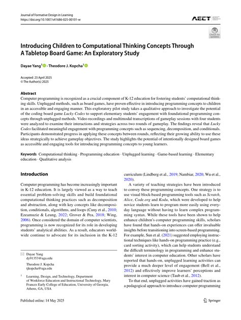 Introducing Children to Computational Thinking Concepts Through A ... - wintechmobiles.com