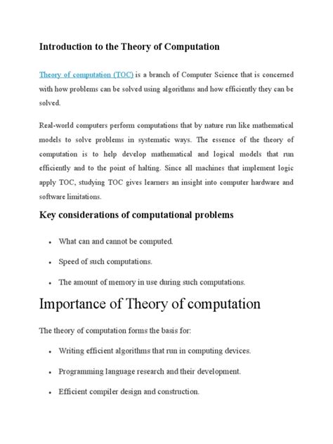 Introduction to Computation Complex Theory - coolestguyplanet.net