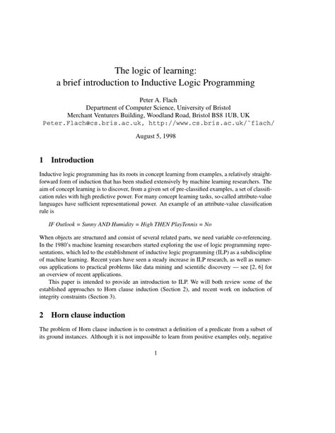 Introduction to Inductive Logic Programming - WPMU DEV - coolestguyplanet.net