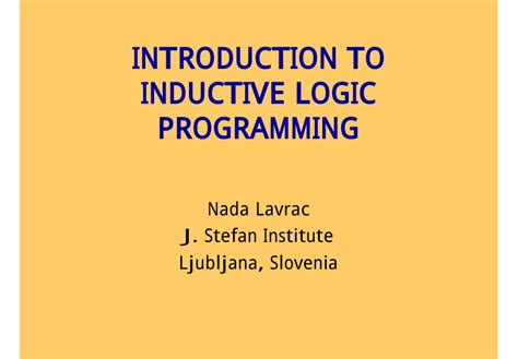 Introduction to Inductive Logic Programming Lecture 1+2 - coolestguyplanet.net