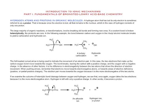 INTRODUCTION TO IONIC MECHANISMS PART I: FUNDAMENTALS OF BRONSTED-LOWRY ... - wintechmobiles.com