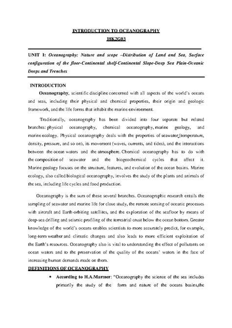 INTRODUCTION TO OCEANOGRAPHY 18K2G03 - raincitystudios.com