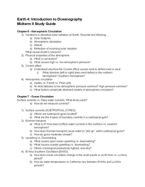 Introduction To Oceanography Study Guide - cs.grinnell.edu - raincitystudios.com