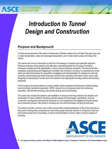 Introduction to Tunnel Design and Construction - raincitystudios.com