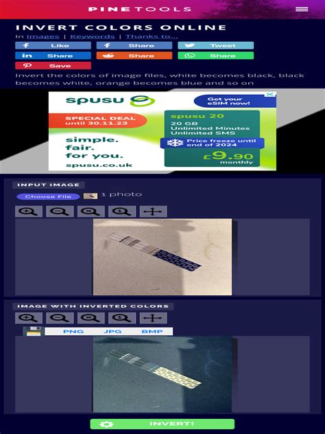 Invert colors online - PineTools - raincitystudios.com