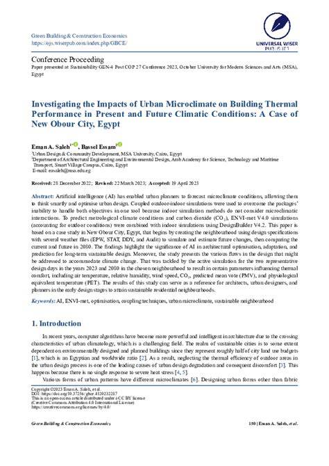 Investigating the impact of urban microclimate on building thermal ... - raincitystudios.com