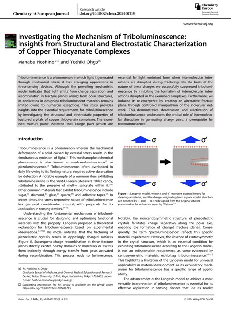 Investigating the Mechanism of Triboluminescence: Insights from ... - wintechmobiles.com