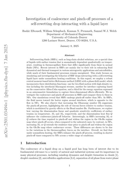 Investigation of coalescence and pinch-off processes of a self ... - wintechmobiles.com
