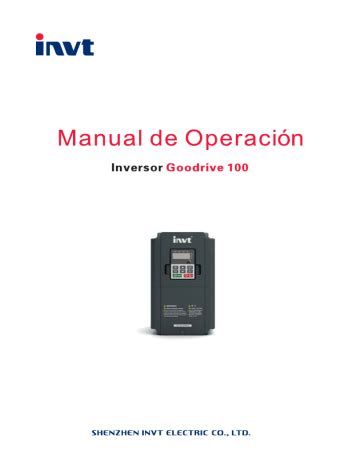 INVT Goodrive 100 Manual De Operación página 30