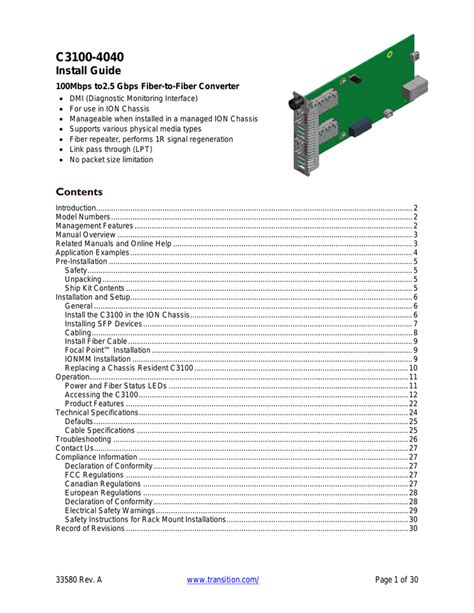 ION Chassis - Transition Networks Manualzz