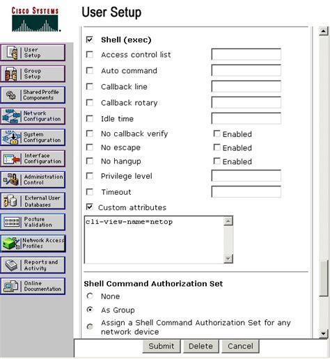 IOS Rolebased Access Control with ACS Cisco Community