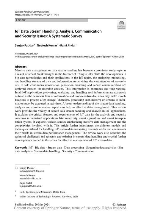 IoT Data Stream Handling, Analysis, Communication and ... - Springer - coolestguyplanet.net