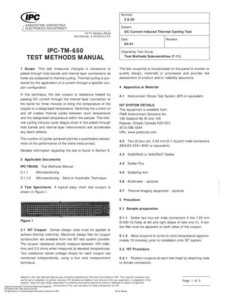 IPC TM-650 2.6.26-2001 直流电流致热循环试验 标准全文