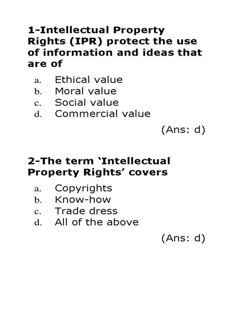 IPR protects the use of information and ideas that are of