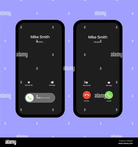 IPhone Call Screen Set. Interface. Slide To Answer. Accept Button