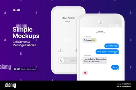 IPhone Call Screen and IMessage UI Design Interface Concept Stock