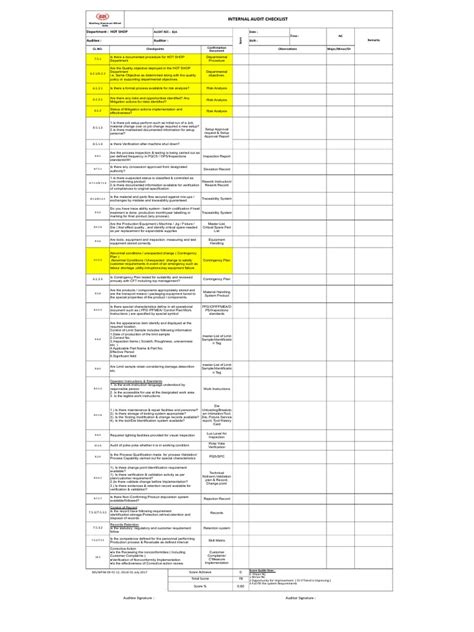 IQA IATF Checksheet PDF Audit Risk Management - Scribd