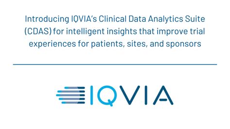 IQVIA Launches the Clinical Data Analytics Suite (CDAS) to Enable ...