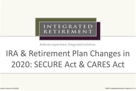 IRA And Retirement Plan Changes In The CARES Act - Forbes