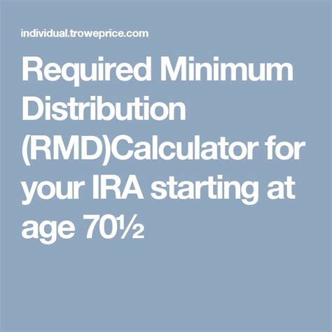 IRA Minimum Distribution Calculator