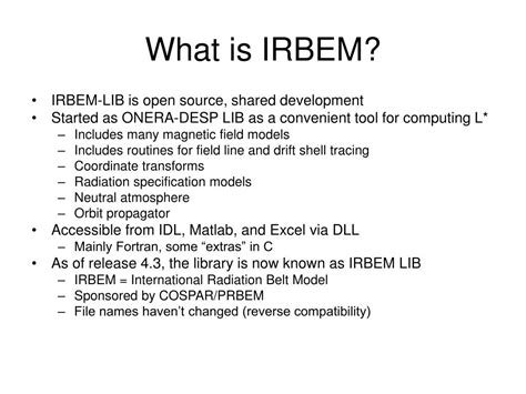 IRBEM-LIB Printscreens 1