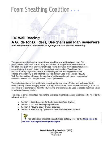 IRC Wall Bracing: A Guide for Builders, Designers and Plan