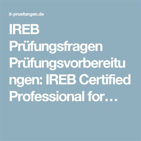 IREB-German Prüfungen