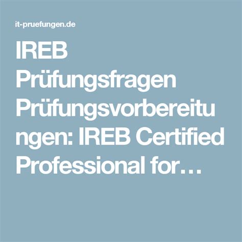 IREB-German Prüfungsunterlagen