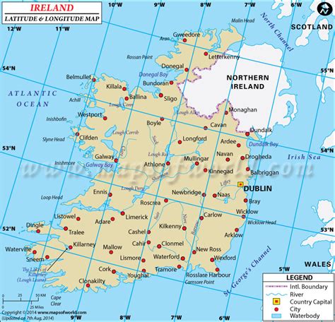 Ireland Latitude and Longitude Map - Maps of World - wintechmobiles.com