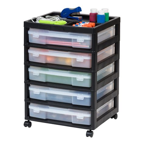 IRIS USA, 5-Case Scrapbook Cart, Black - Walmart.com