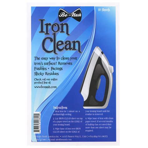 IRON CLEAN SHEETS - Bo-Nash (North America) Inc