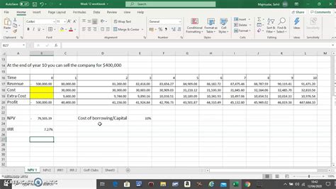IRR Internal Rate of Return in Excel YouTube