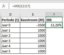 IRR berekenen