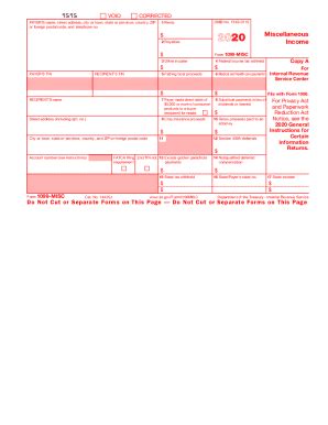 IRS 1099MISC 2020 Fill and Sign Printable Template Online US Legal