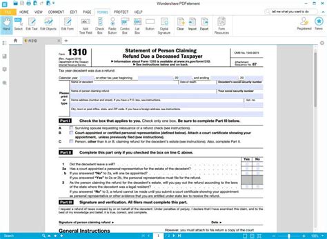 IRS Form 1310 How to Fill it with the Best Form Filler