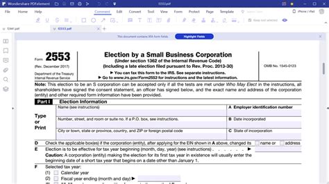 IRS Form 2553 No Error Anymore If Following the Instructions