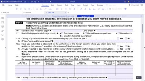 IRS Form 2555 Fill out with Smart Form Filler