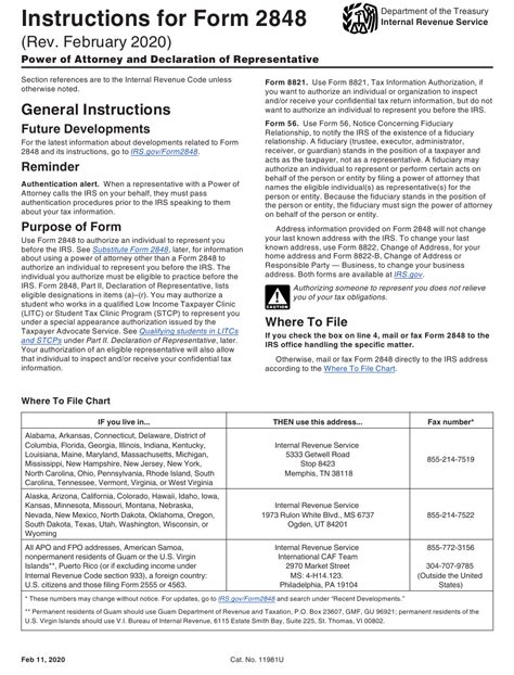 IRS Form 2848 Instructions IRS Power of Attorney Form