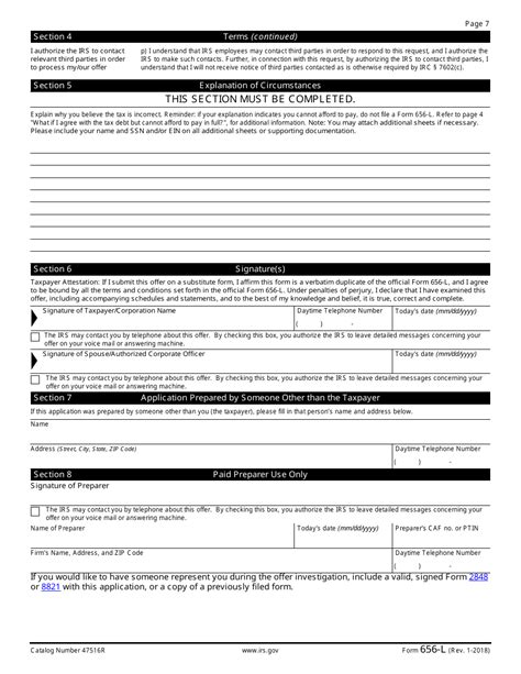 IRS Form 656L Download Fillable PDF or Fill Online Offer in Compromise