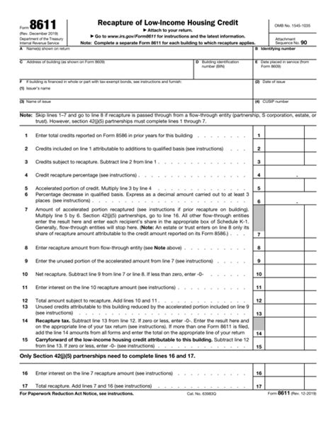 IRS Form 8611 Download Fillable PDF or Fill Online Recapture of Low