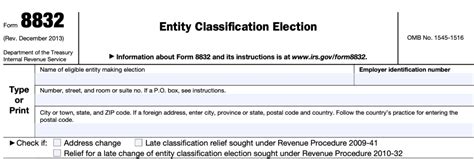 IRS Form 8832 Instructions Entity Classification Election