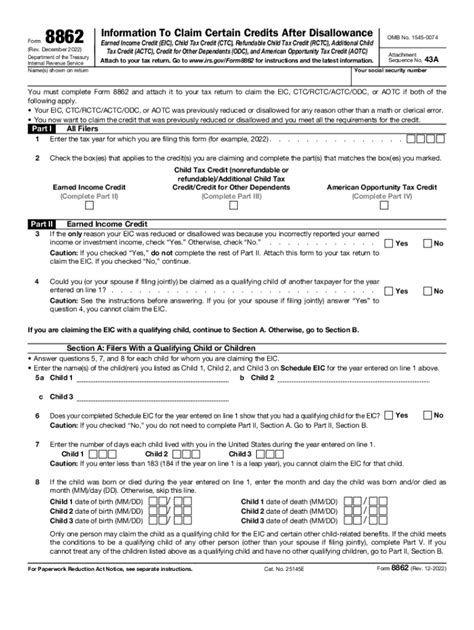 IRS Form 8862 Fill Out and Sign Printable PDF Template airSlate SignNow