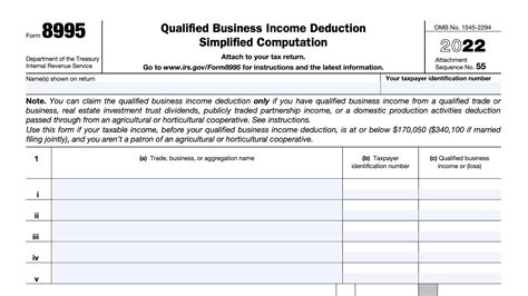 IRS Form 8995, Qualified Business Income Deduction (QBI)