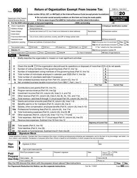 IRS Form 990EZ Download Fillable PDF or Fill Online Short Form Return