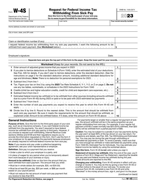 IRS Form W4S Download Fillable PDF 2018, Request for Federal