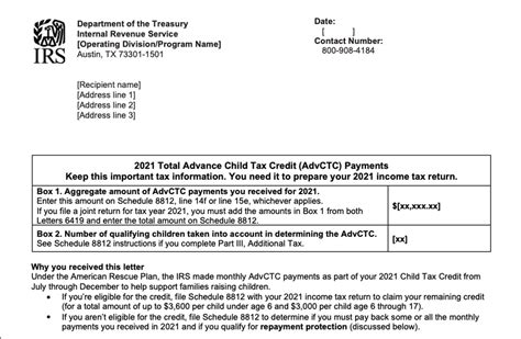 IRS to mail Letter 6419 in January 2024 to taxpayers who …