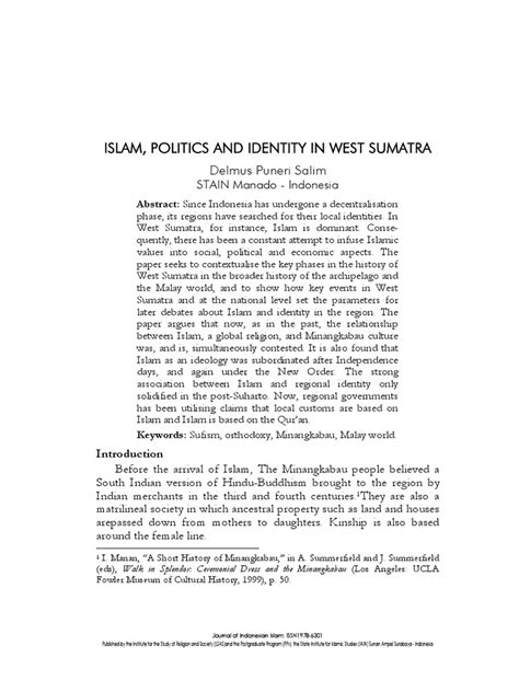 ISLAM, POLITICS AND IDENTITY IN WEST SUMATRA - wintechmobiles.com