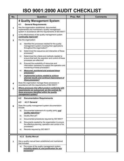 ISO 9001 2015 Process Audit Checklist doc