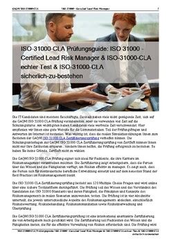 ISO-31000-CLA Deutsche Prüfungsfragen