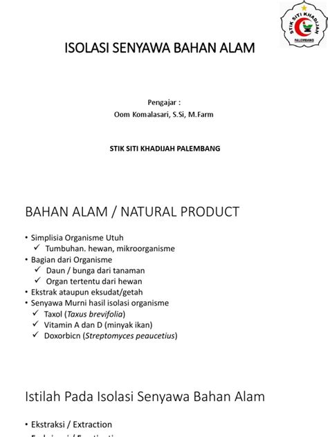 Isolasi Senyawa Bahan Alam dan Metode | PDF - Scribd - muktibox.com